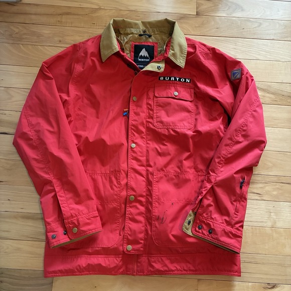 Burton Jackets & Blazers - Red Burton Living Lining Ski / Snowboard Jacket Large Chore Collar Heavy Coat